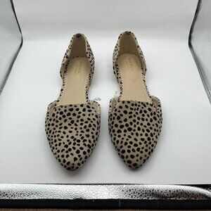 Isaac Mizrahi Cheetah Leopard Print D'Orsay Flats Womens 7.5 Modern Slip-On